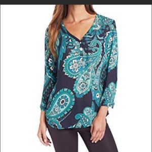 Beautiful Lucky Brand Paisley Henley Top